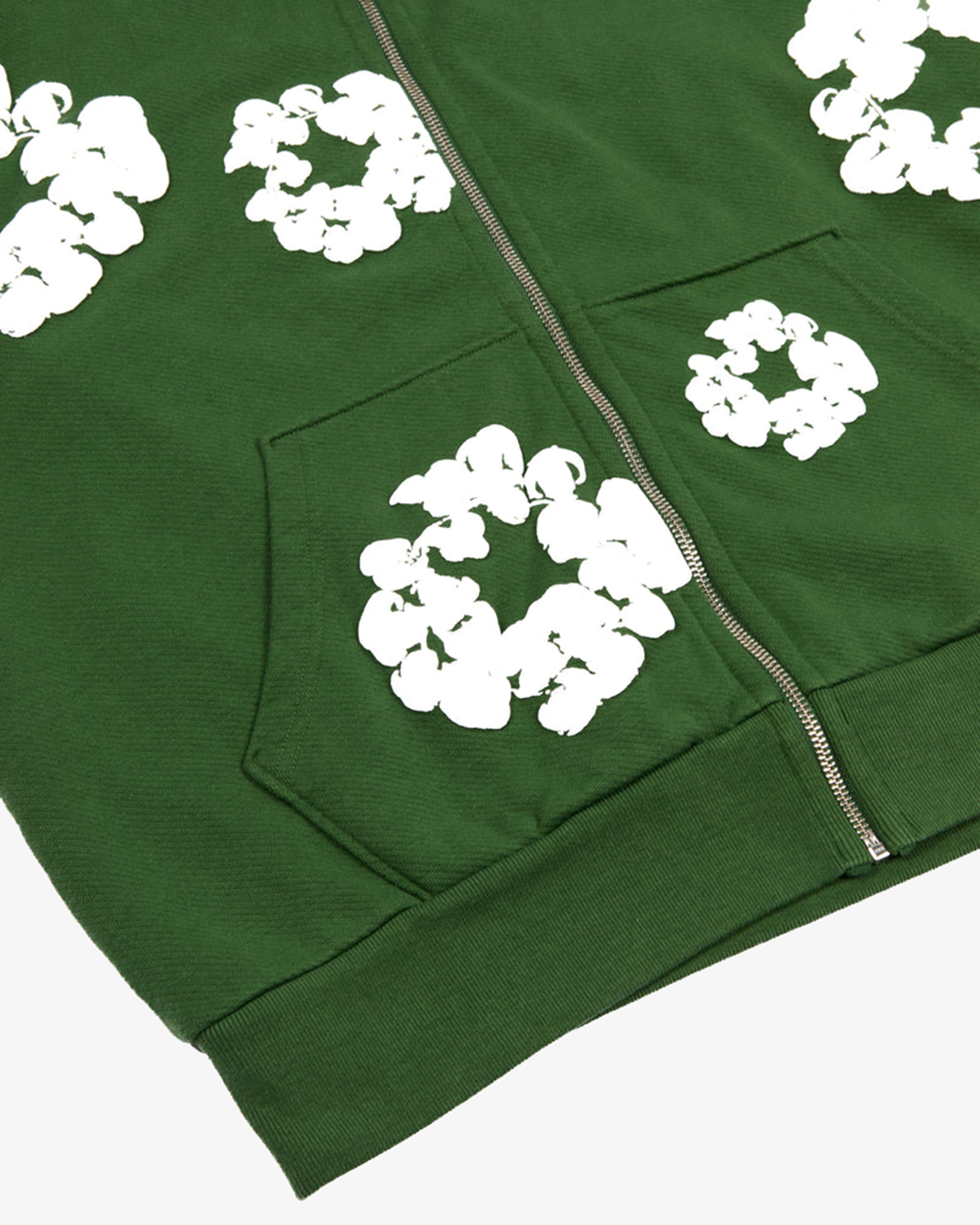 DENIM TEARS: Cotton Wreath Zip Hoodie (Green) | DSMG E-SHOP