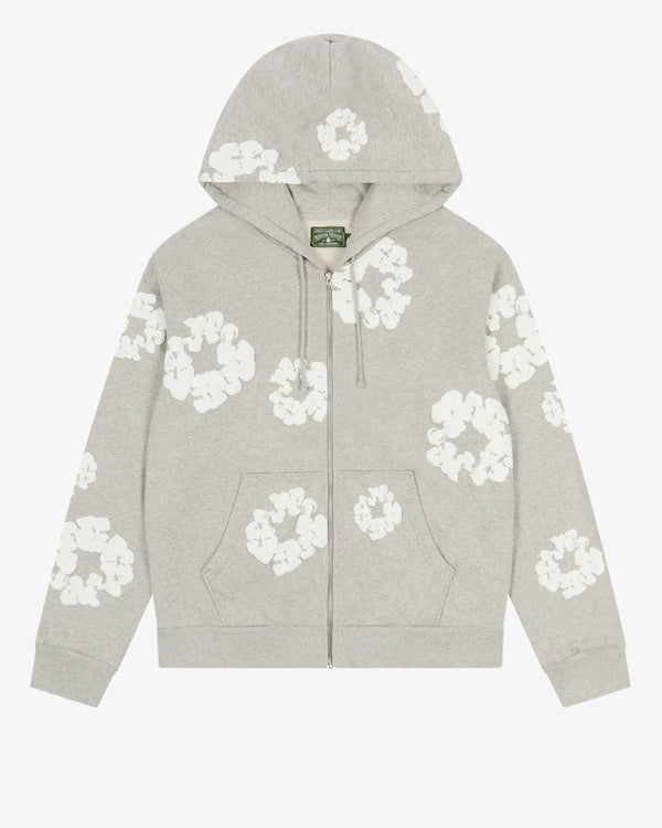 DENIM TEARS - Cotton Wreath Zip Hoodie - (Grey)