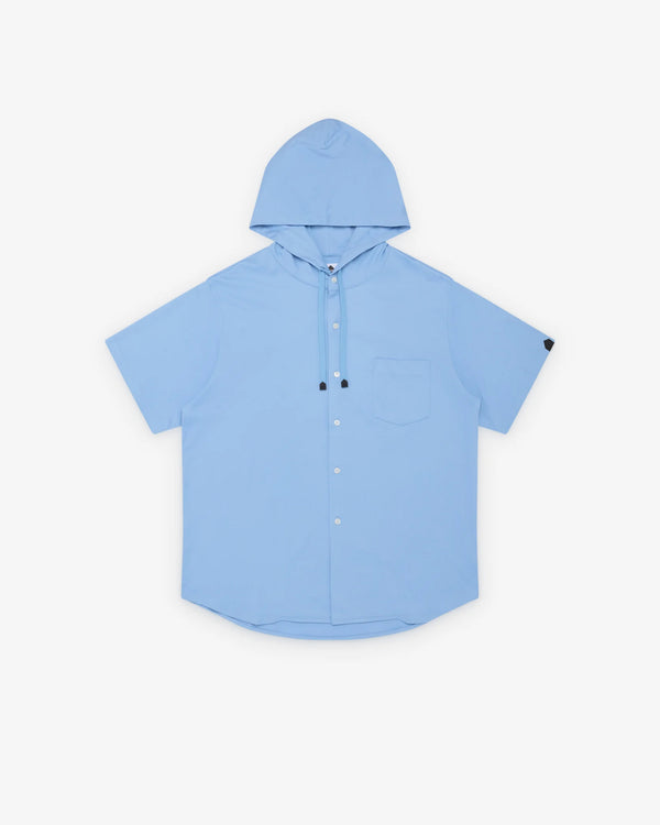 DSM KEI NINOMIYA - Shortsleeve Hooded Shirt Cotton jersey Knit - (Light Blue)