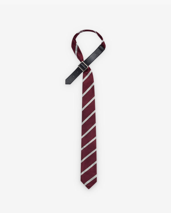 DSM KEI NINOMIYA - Burgundy And Cream Tie Strap C - (Burgundy Cream)