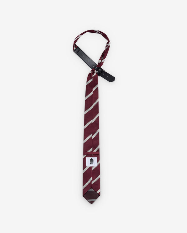 DSM KEI NINOMIYA - Burgundy And Cream Tie Strap C - (Burgundy Cream)