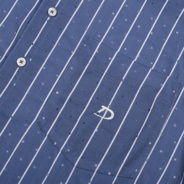 DENIM TEARS - Coach Oxford Mesh Button Up - (Light Blue)