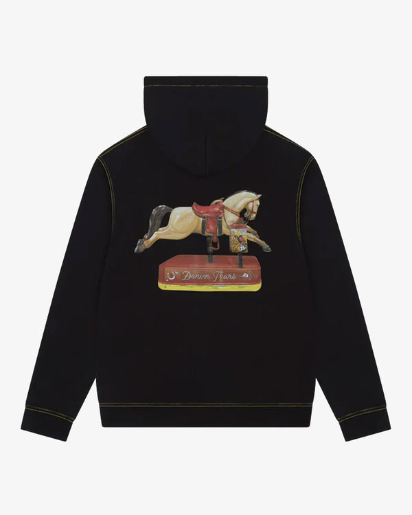 DENIM TEARS - Coin-Operated Horse Zip Hoodie - (Black)