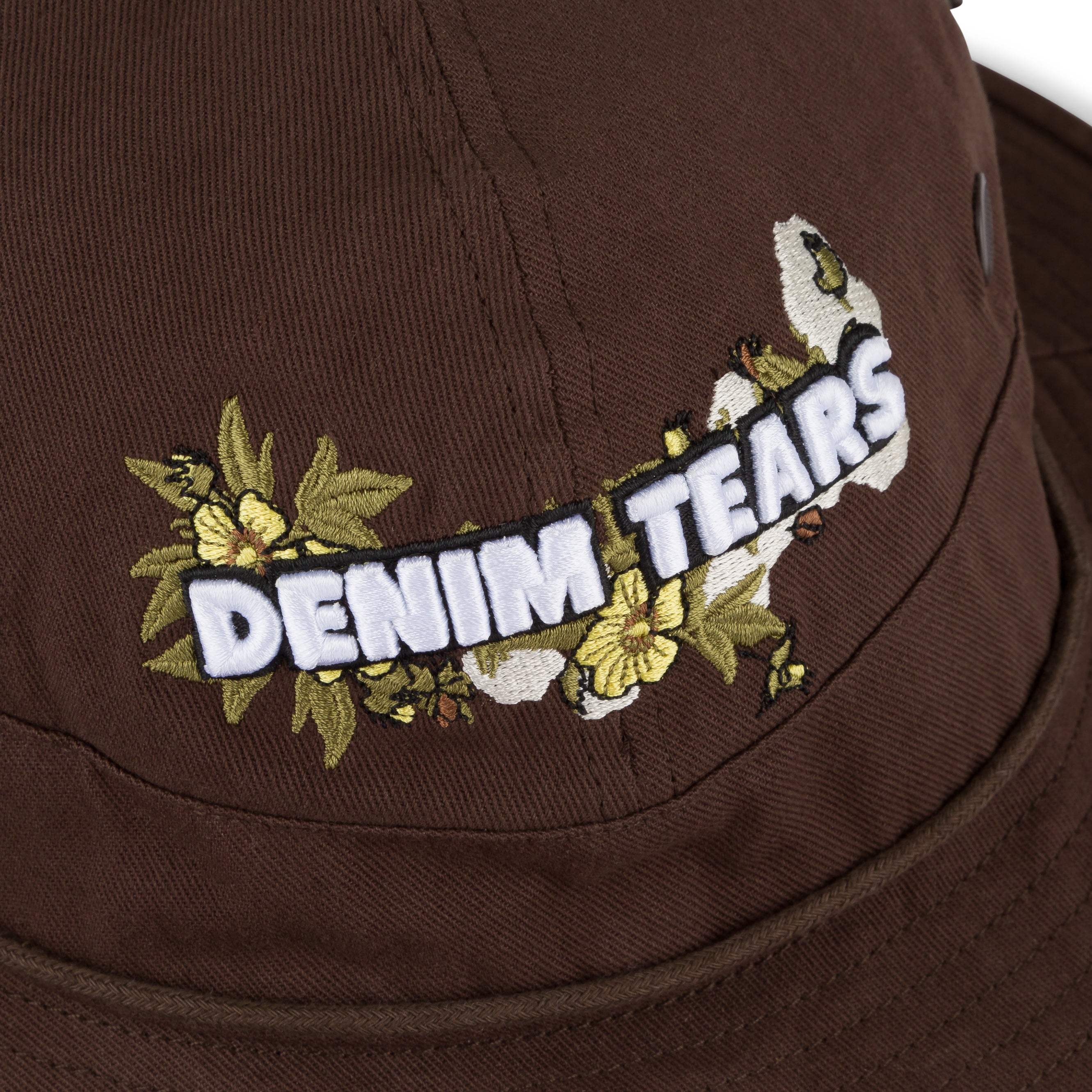 DENIM TEARS: Floral Logo Bucket Hat (Brown) | DSMG E-SHOP
