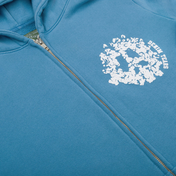 DENIM TEARS - Denim University Zip Hoodie - (Light Blue)