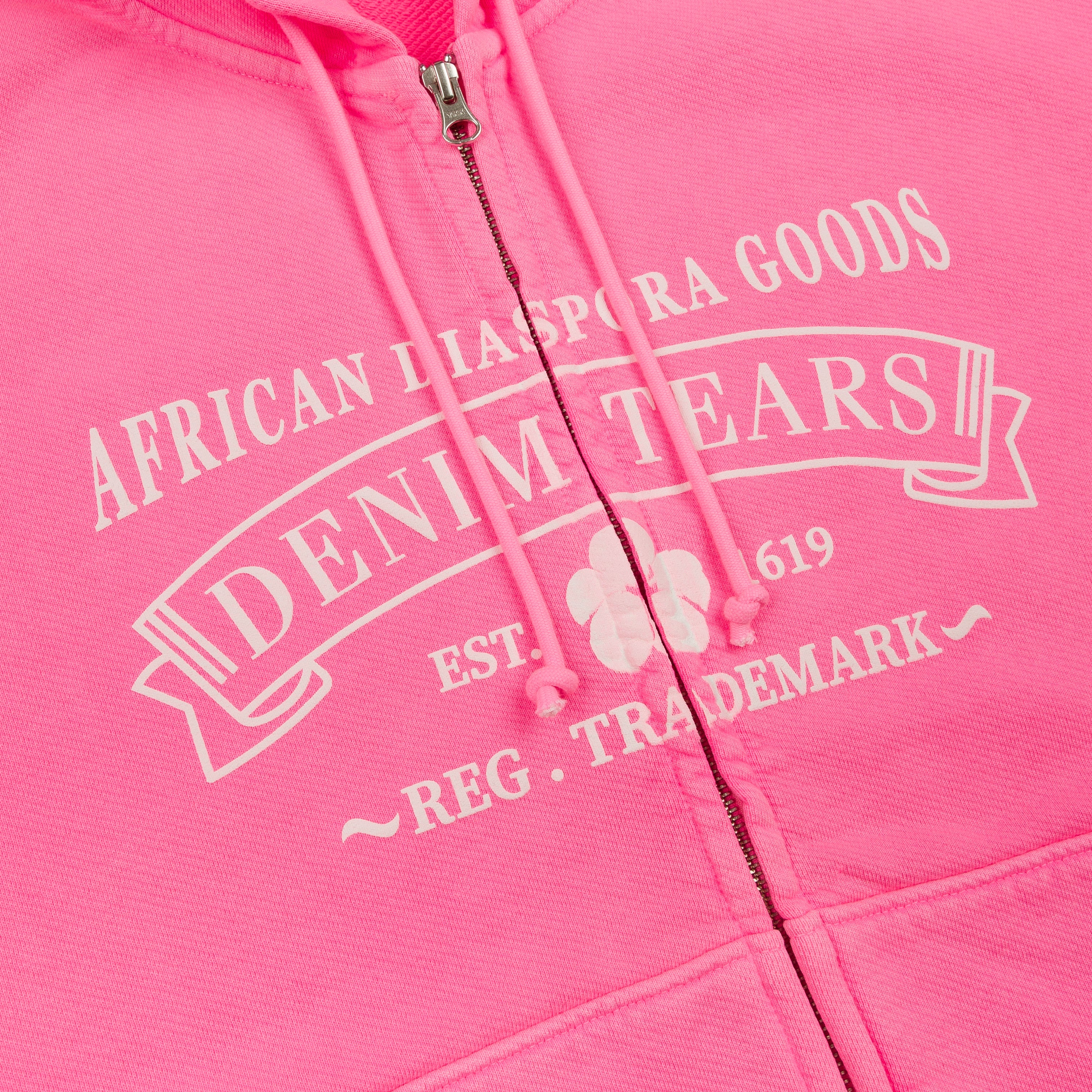 DENIM TEARS: Adg Zip Hoodie Pink (Pink) | DSMG E-SHOP