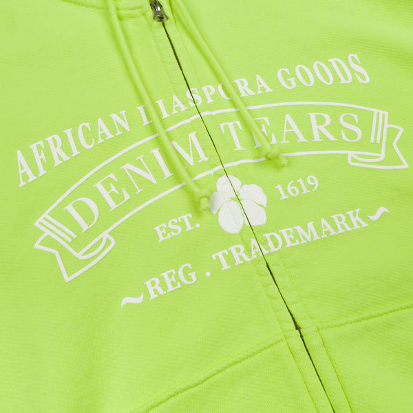 DENIM TEARS - Adg Zip Hoodie Lime - (Lime)