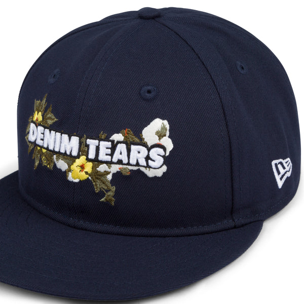 DENIM TEARS - New Era Floral Logo Cap - (Navy)
