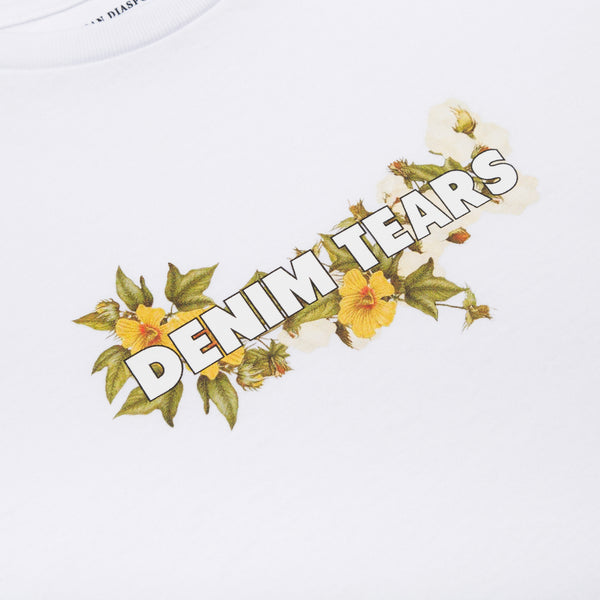 DENIM TEARS - Kids Cotton Floral Logo Tee - (White)