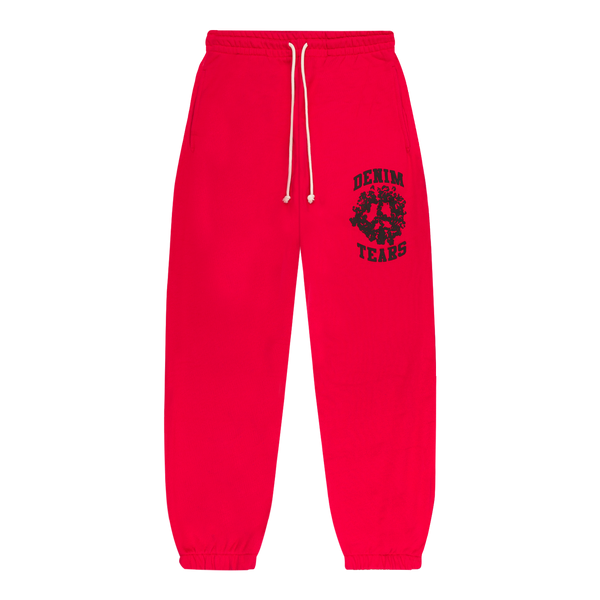 DENIM TEARS - University Sweatpants Red - (Red)