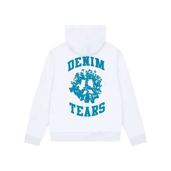 DENIM TEARS - University Zip Hoodie White - (White)