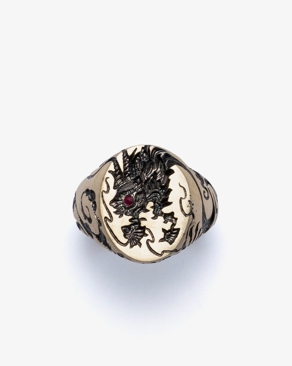 CASTRO - Dragon Signet Ring - (Black)