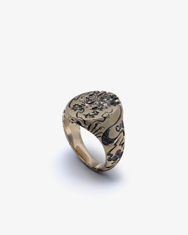 CASTRO - Dragon Signet Ring - (Black)