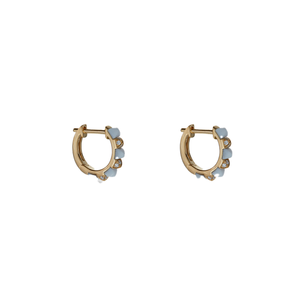 RAPHAELE CANOT - Studded Mini Hoops Agate - (Yg)