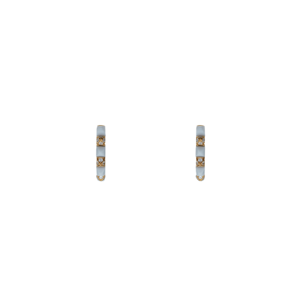 RAPHAELE CANOT - Studded Mini Hoops Agate - (Yg)