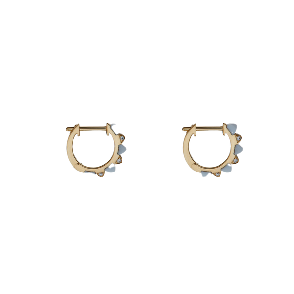 RAPHAELE CANOT - Studded Mini Hoops Agate - (Yg)
