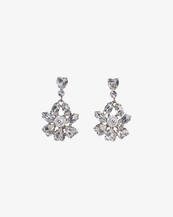 SIMONE ROCHA W - Heartbloom Drop Earrings - (Crystal/Pearl)