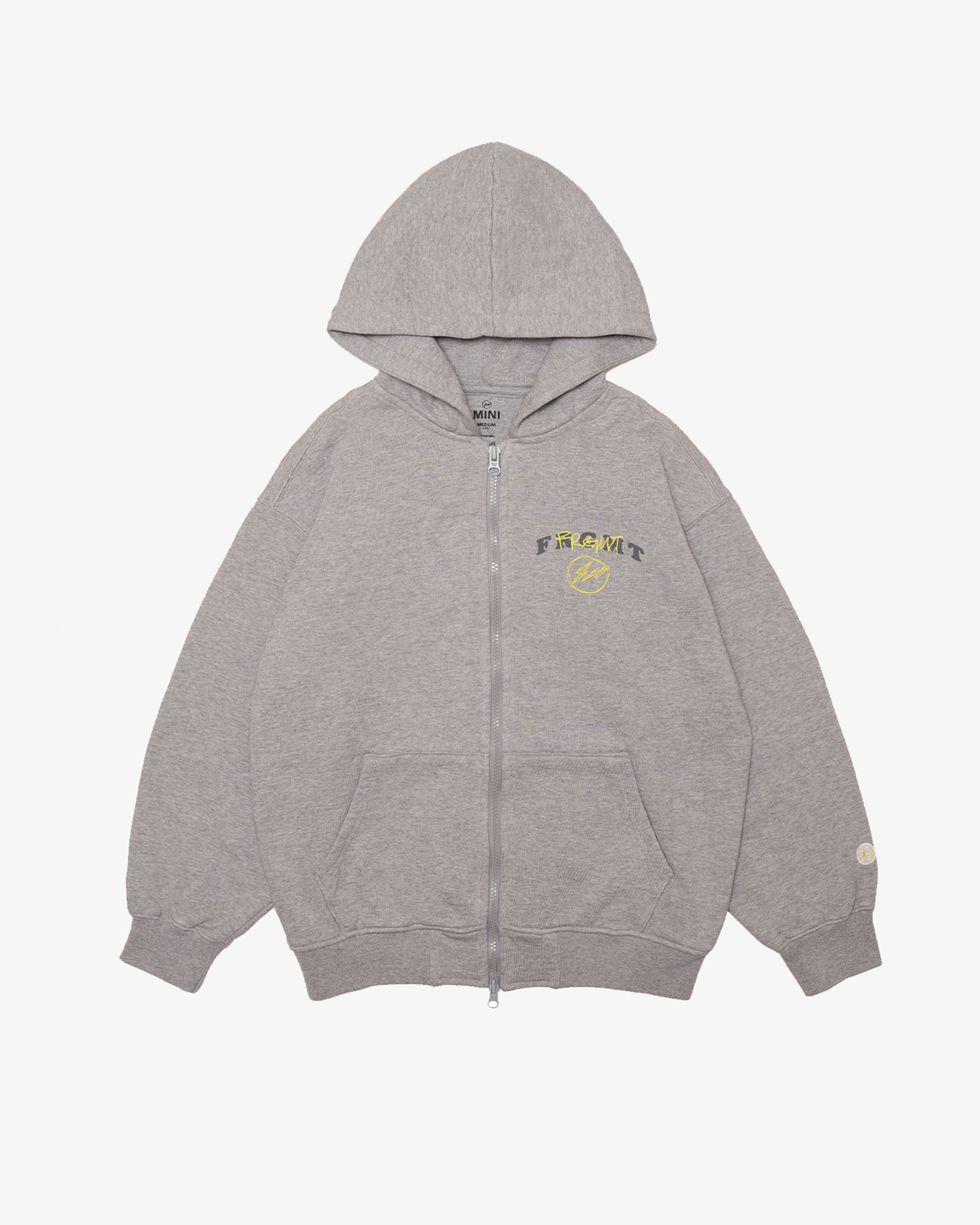 FRGMT_MINI: KIDS Mini Logo Zip Up Hoodie (Melange Grey) | DSMG E-SHOP