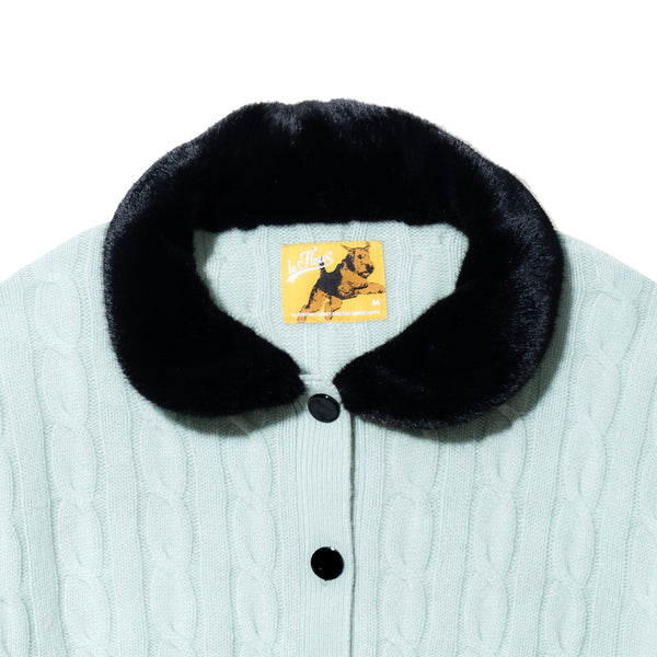 GOLF le Fleur  - Faux Fur Cardigan - (Mint)