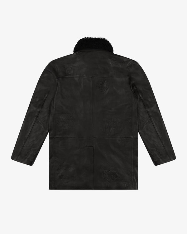 DENIM TEARS - Oakland Winter Leather Coat - (Black)