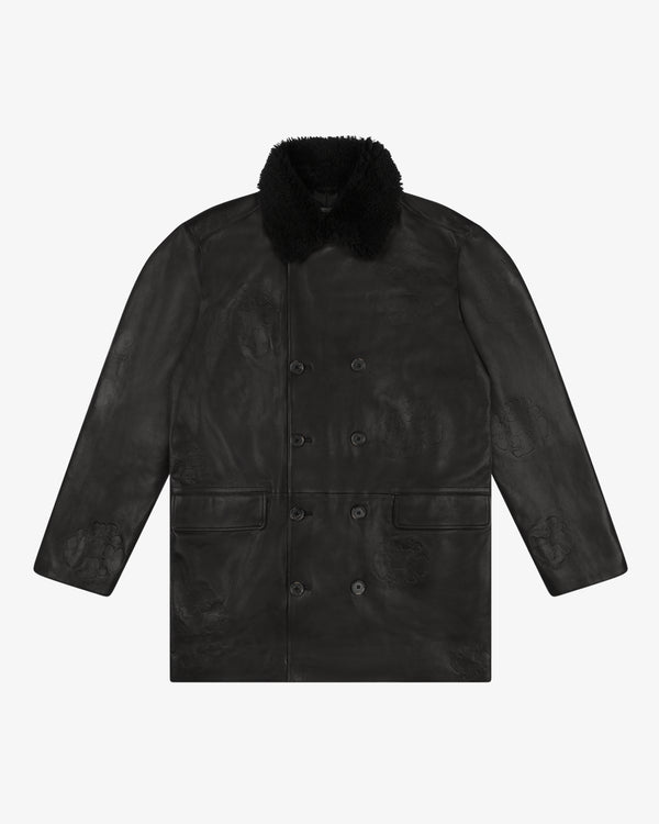 DENIM TEARS - Oakland Winter Leather Coat - (Black)