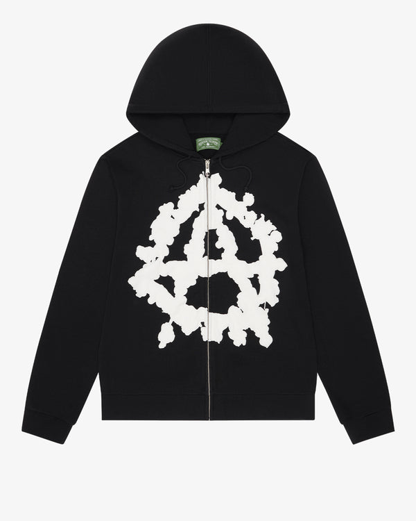 DENIM TEARS - Anarchy Wreath Zip Hoodie - (Black)