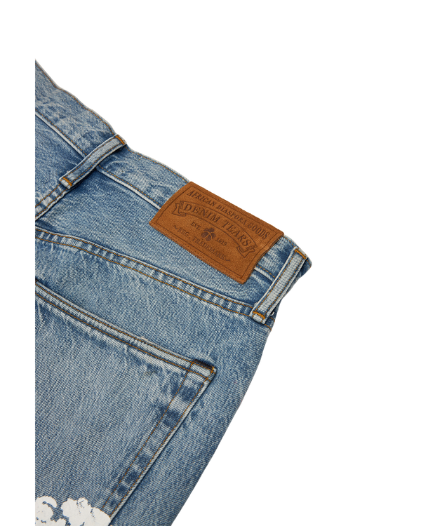 DENIM TEARS - The Cotton Wreath Baggy Denim  - (Light Wash)
