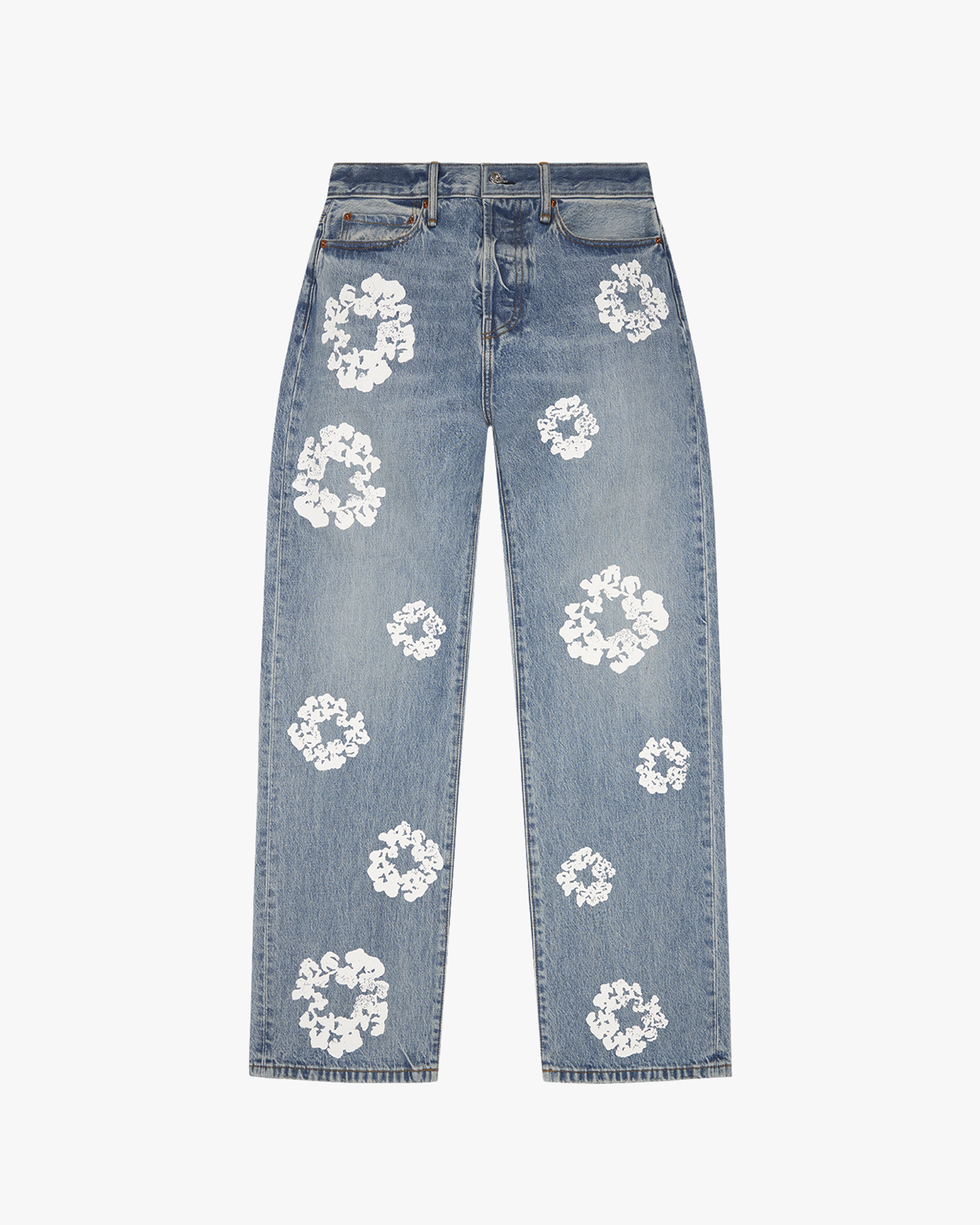 DENIM TEARS: The Cotton Wreath Baggy Denim (Light Wash) | DSMG E-SHOP