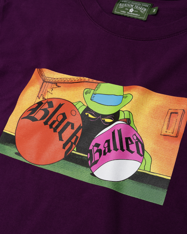 DENIM TEARS - Black Balled Tee Purple - (Purple)