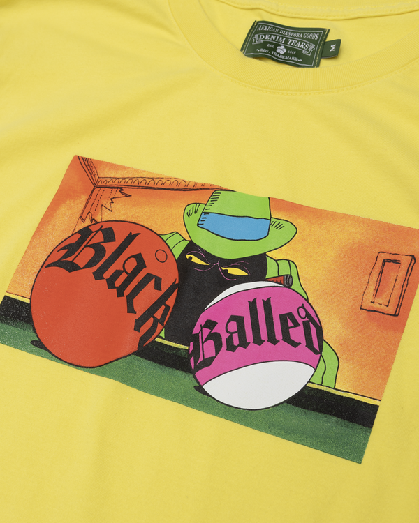 DENIM TEARS - Black Balled Tee Yellow - (Yellow)