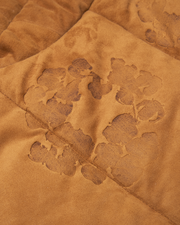 DENIM TEARS - Embossed Leather Wreath Puffer Jacket - (Brown)