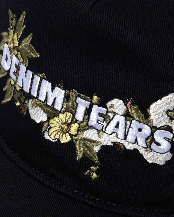 DENIM TEARS - Floral Trucker Hat Black - (Black)