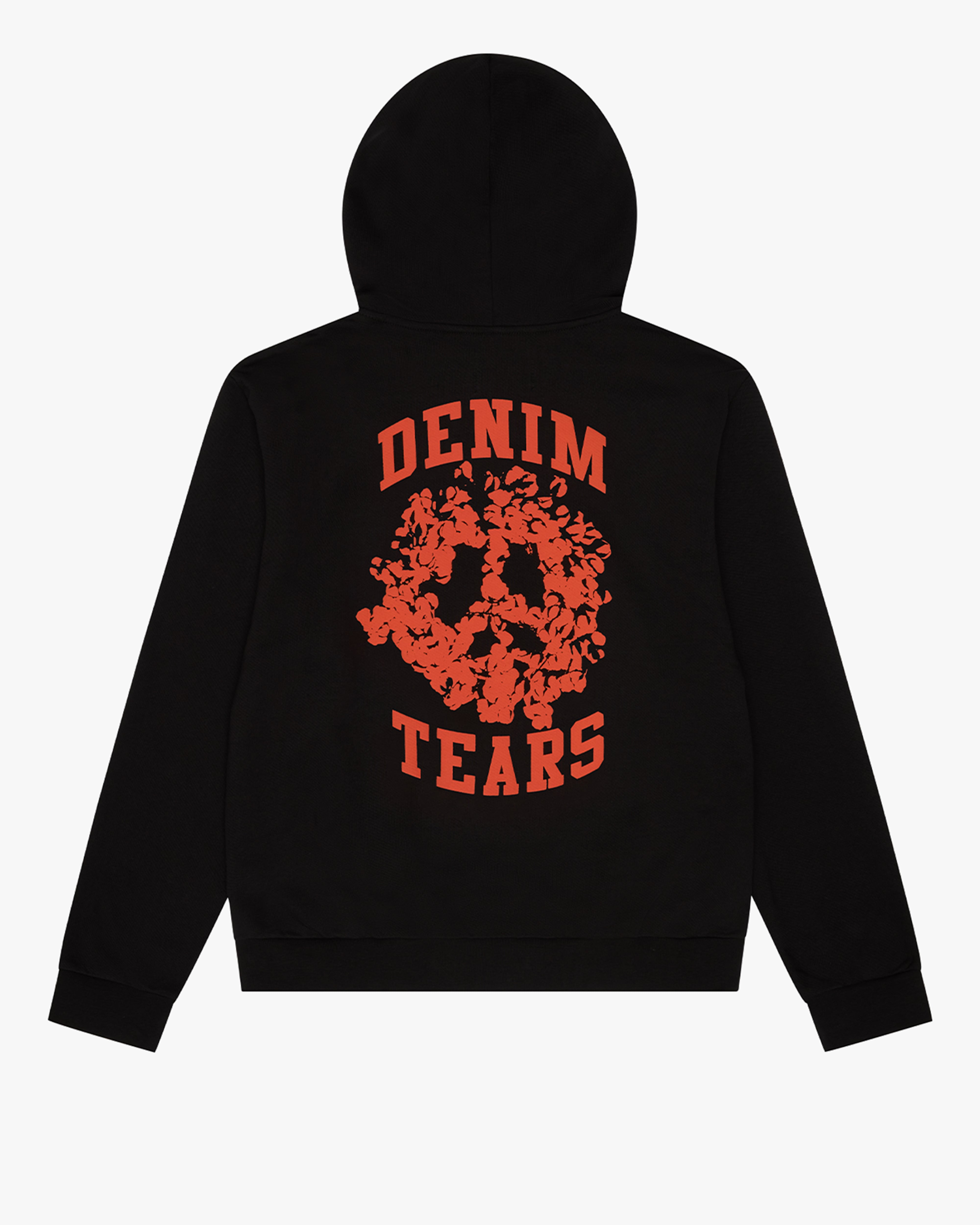 DENIM TEARS: Denim University Zip Hoodie (Black/Orange) | DSMG E-SHOP
