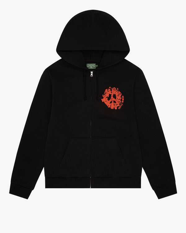 DENIM TEARS - Denim University Zip Hoodie - (Black/Orange)