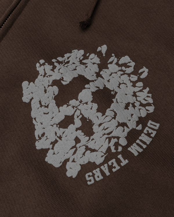 DENIM TEARS - Denim University Zip Hoodie - (Brown/Grey)