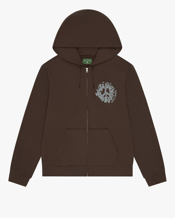 DENIM TEARS - Denim University Zip Hoodie - (Brown/Grey)