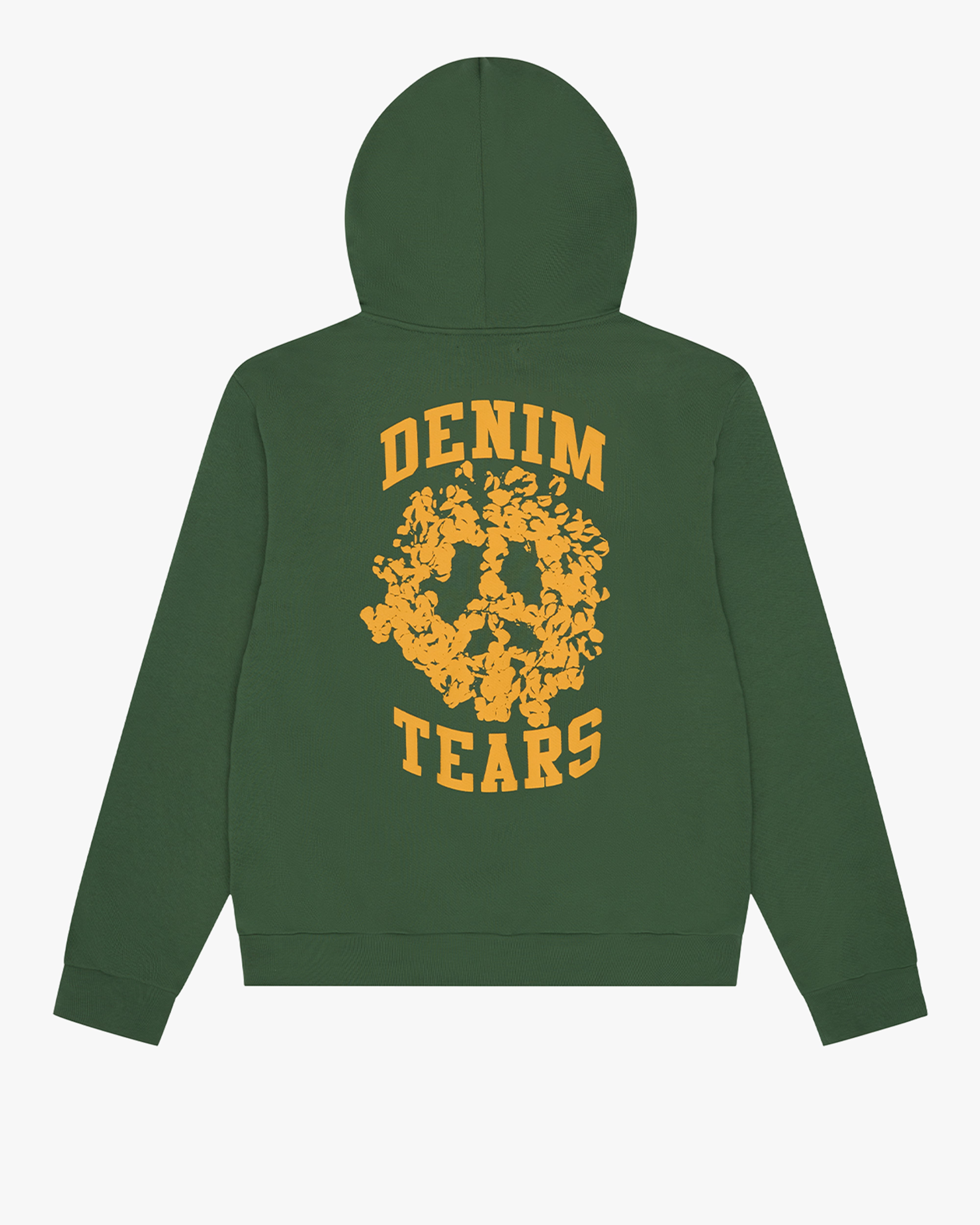 DENIM TEARS: Denim University Zip Hoodie (Green/Yellow) | DSMG E-SHOP