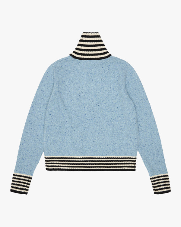DENIM TEARS - Wide Stripe Rib Zip - (Blue)