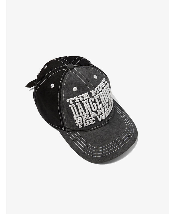 DENIM TEARS - Topstitch Mission Statement Cap - (Black)