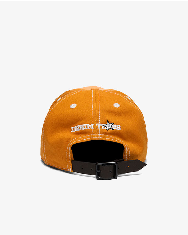 DENIM TEARS - Topstitch Mission Statement Cap - (Orange)