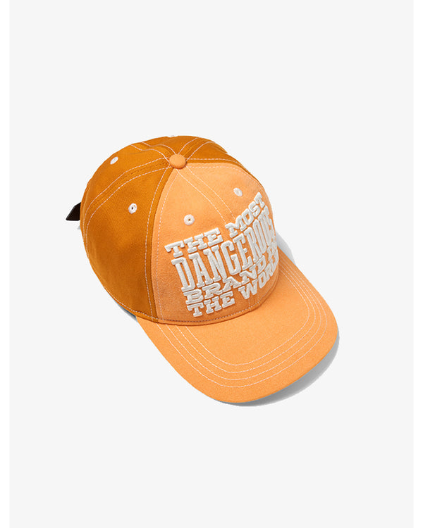 DENIM TEARS - Topstitch Mission Statement Cap - (Orange)