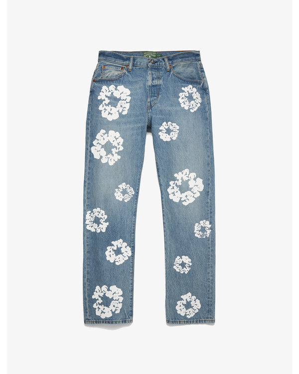 DENIM TEARS - The Cotton Wreath Striaght Denim Pant - (Light Wash)