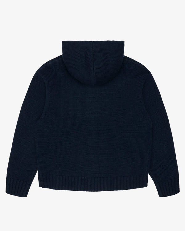 DENIM TEARS - Hooded Zip Knit - (Navy)
