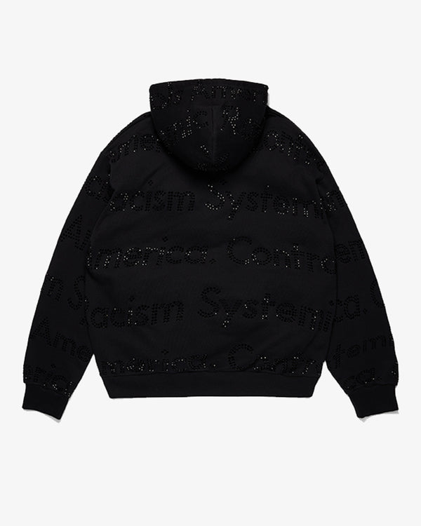DENIM TEARS - Systemic Racism Crystal Zip Hoodie - (Black)