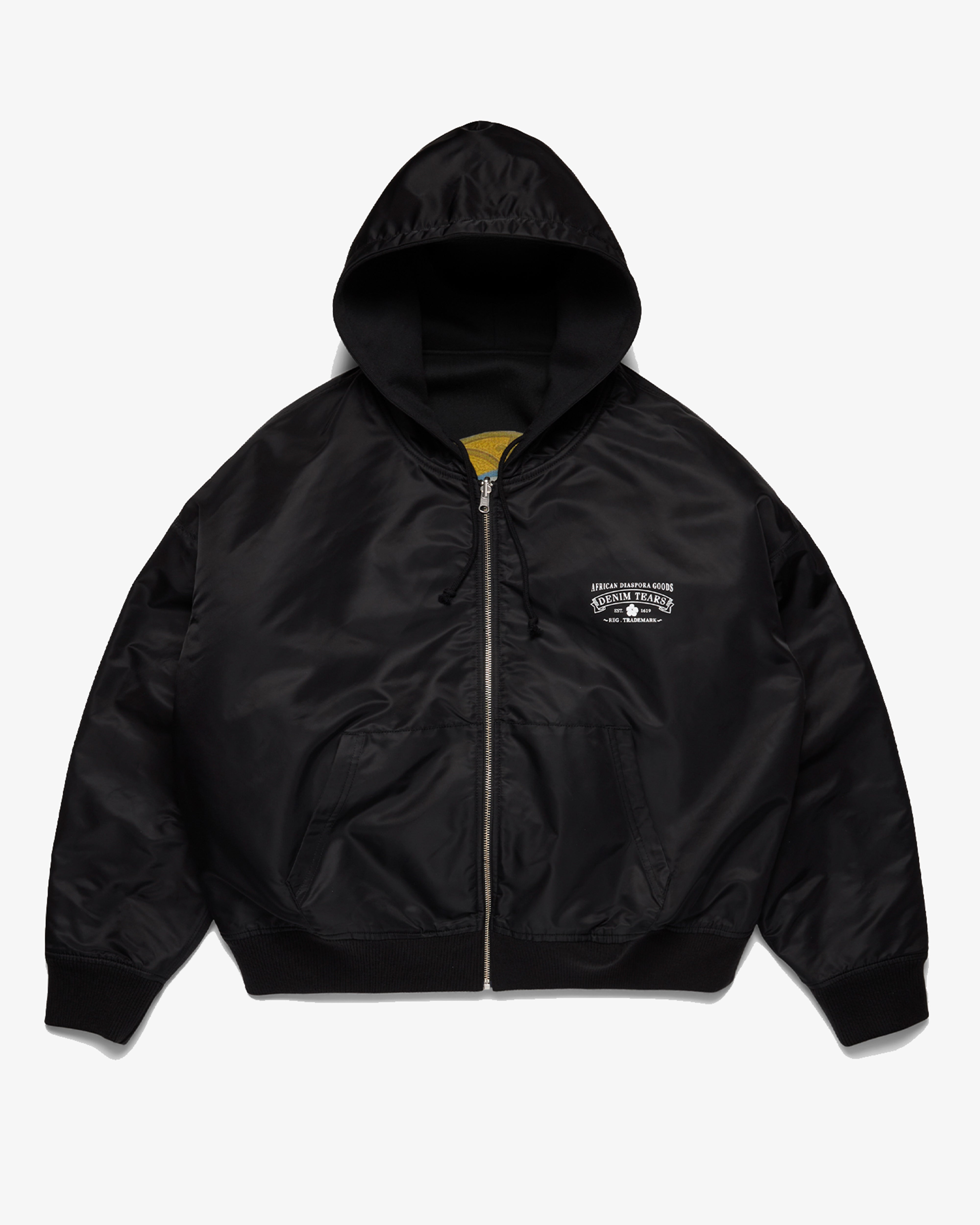 DENIM TEARS: Reversible Hoodie (Black) | DSMG E-SHOP