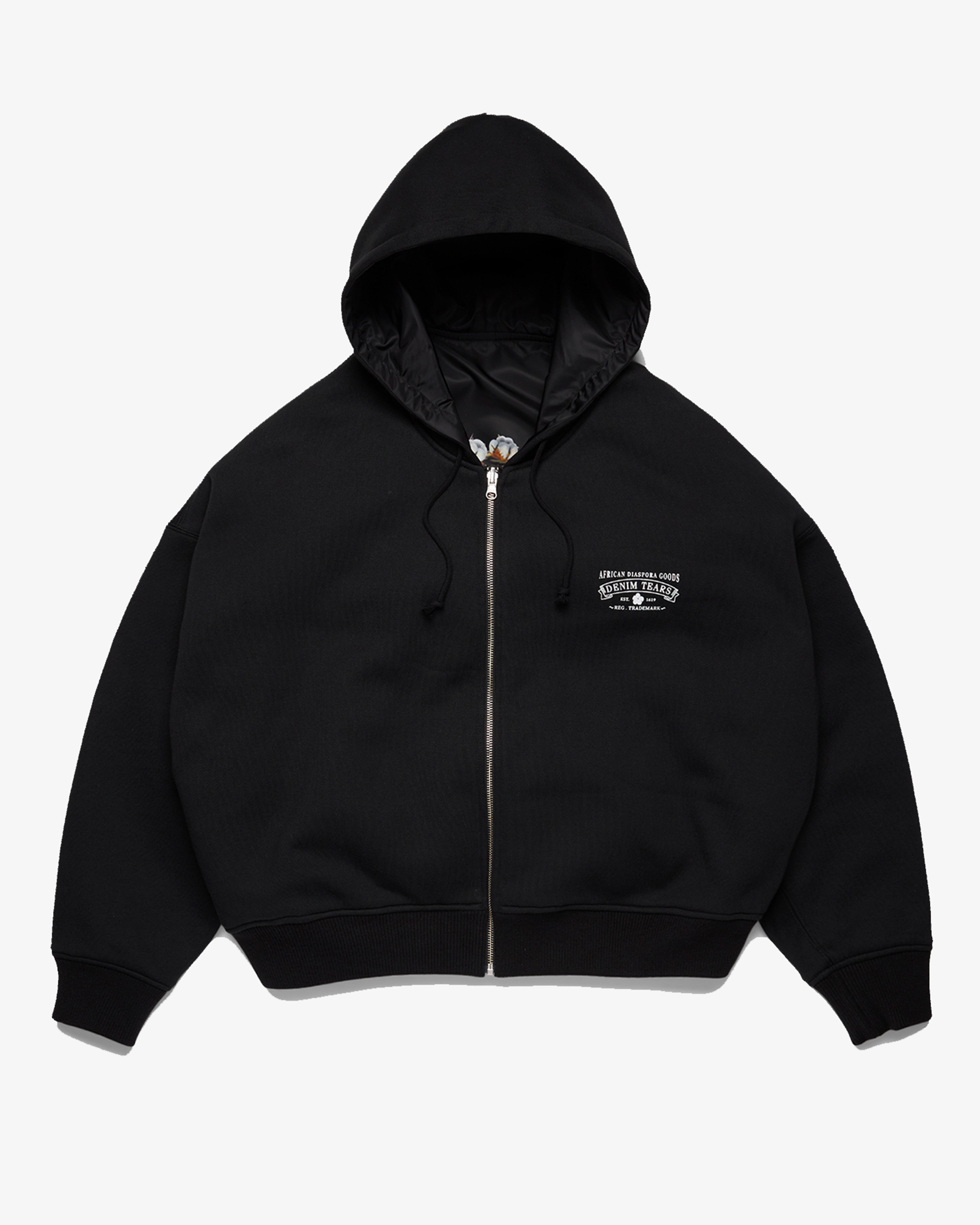 DENIM TEARS: Reversible Hoodie (Black) | DSMG E-SHOP