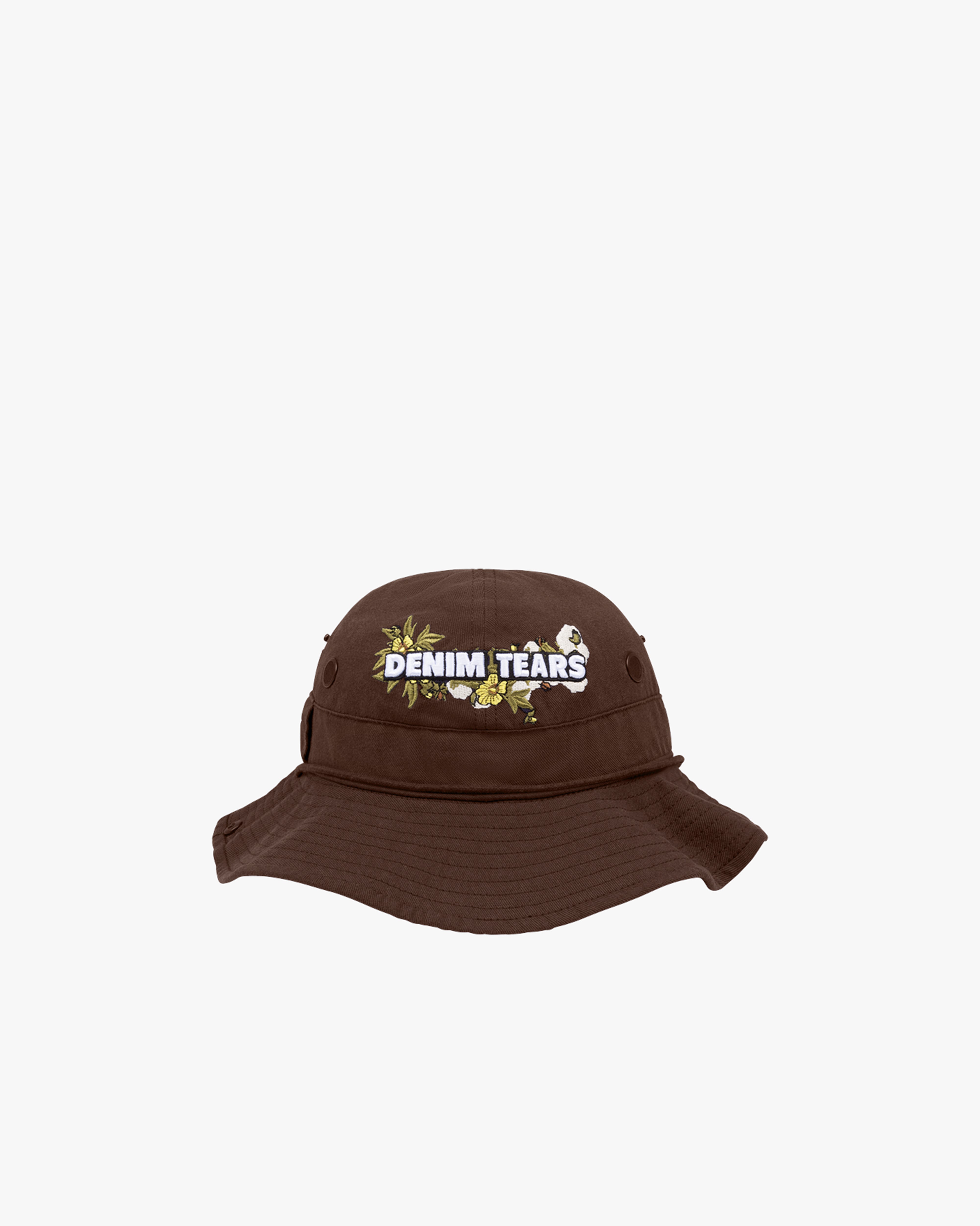 DENIM TEARS: Floral Logo Bucket Hat (Brown) | DSMG E-SHOP