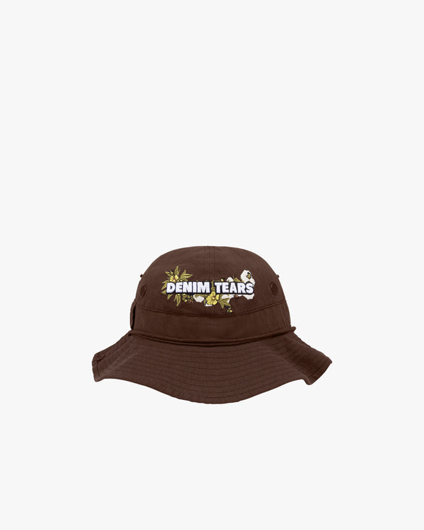 DENIM TEARS - Floral Logo Bucket Hat - (Brown)