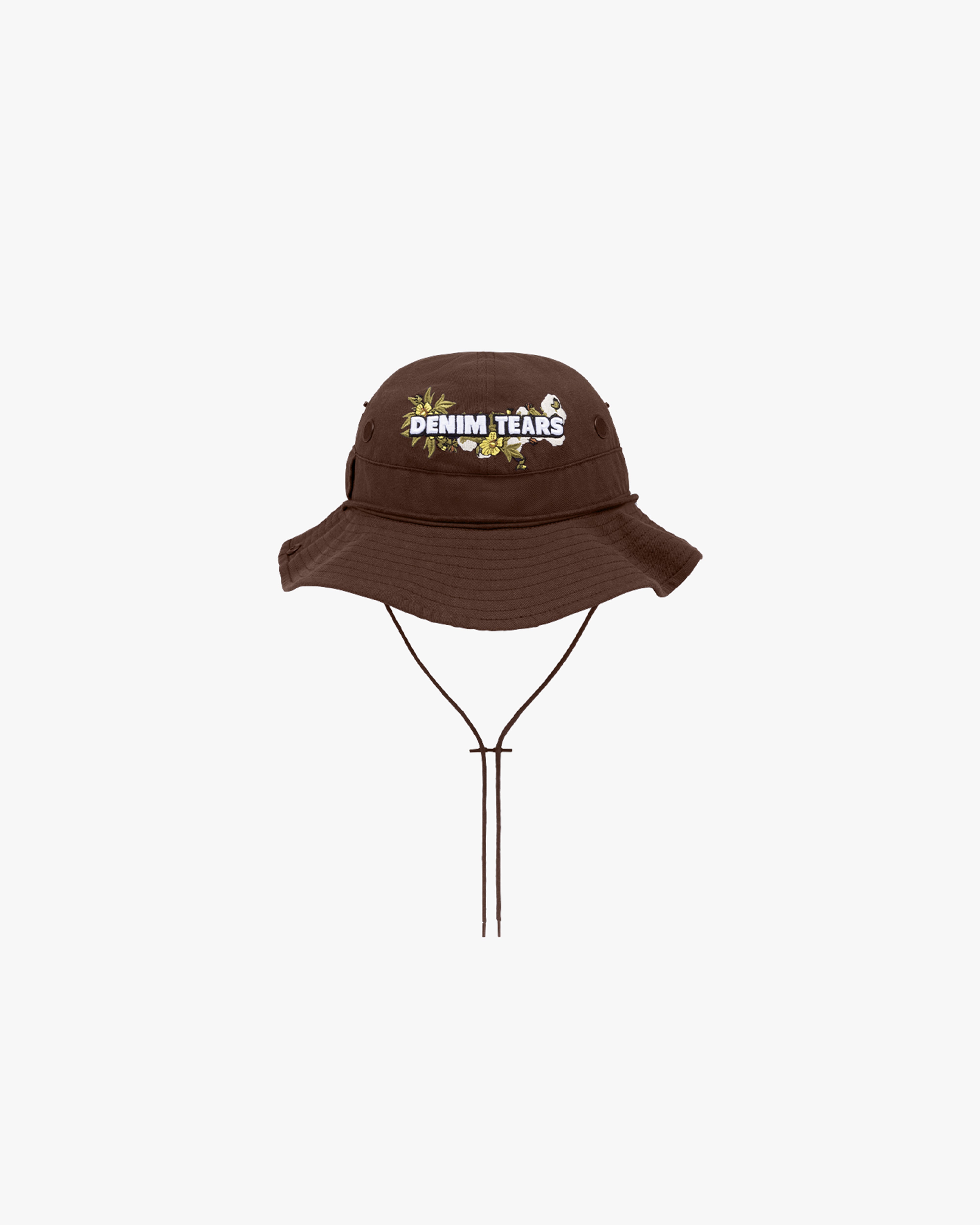 DENIM TEARS: Floral Logo Bucket Hat (Brown) | DSMG E-SHOP