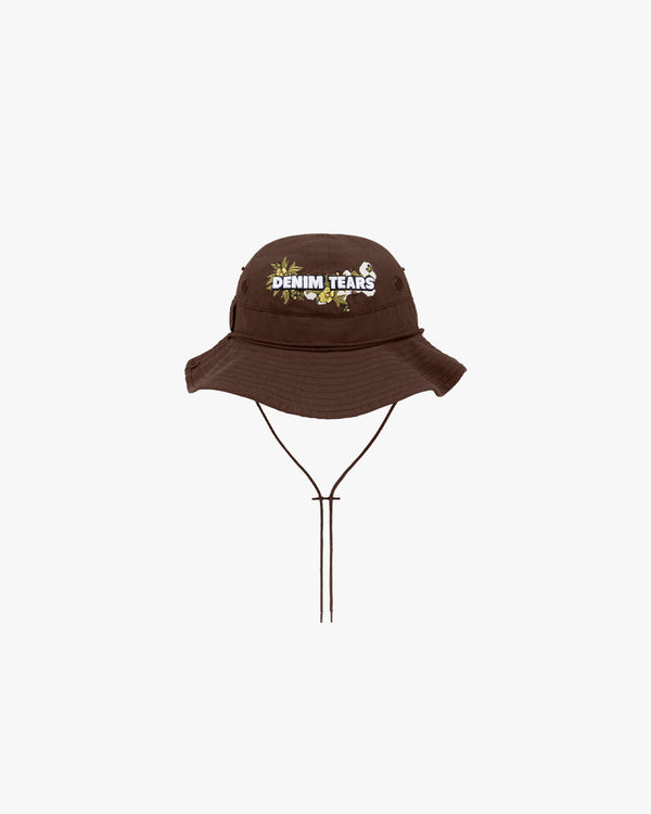 DENIM TEARS - Floral Logo Bucket Hat - (Brown)